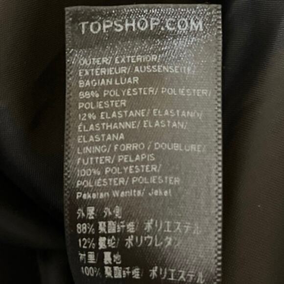 Topshop Navy Blue Zip Up Collar Long Sleeve Windbreaker Rain Coat Jacket 12 - Picture 5 of 5